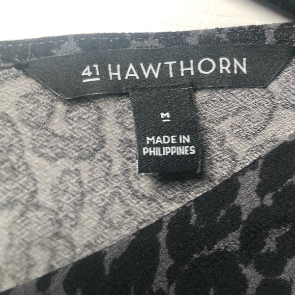 41 Hawthorn Black Gray Leopard Animal Print Sleeveless Top Size M - Picture 2 of 7